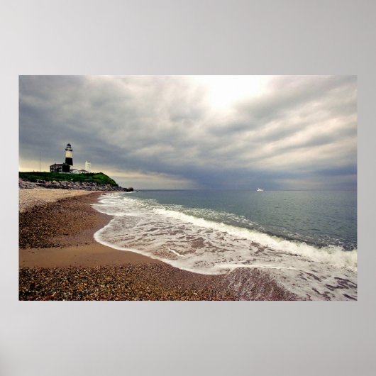 Poster Montauk Point Legthouse, Long Island, New York (Devant)