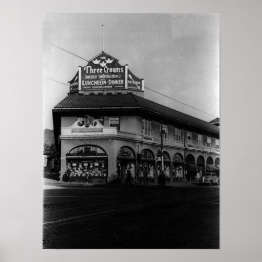 Poster Montclair NJ Three Crowns, Vintage, 1945 (Devant)