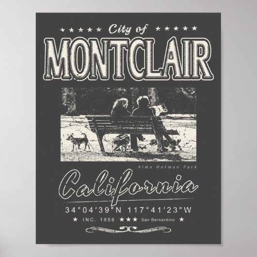 POSTER MONTCLAIR SAN BERNARDINO - CALIFORNIE VINTAGE (Devant)