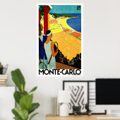 Poster Monte Carlo Monaco Tennis Travel Art (Bureau à domicile)