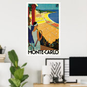 Poster Monte Carlo Monaco Vintage (Bureau à domicile)
