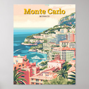 Poster Monte Carlo Monaco Vintage voyage