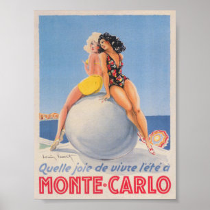 Poster Monte Carlo Monaco Vintage voyage