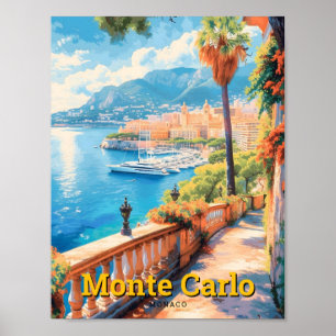 Poster Monte Carlo Monaco Vintage voyage