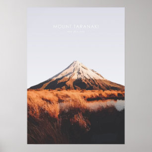 Poster Monte Taranaki, New Zealand Travel Artwork
