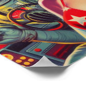 Poster Montée vintage de l'astronaute (Coin)