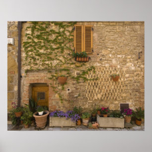 Poster Montefollonico, Val d'Orcia, province de Sienne,