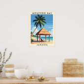 Poster Montego Bay Jamaïque Travel Art - TROPICAL ISLAND (Cuisine)