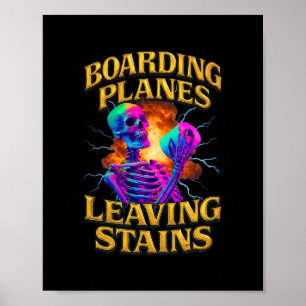 Poster Monter à bord d'avions et laisser des taches