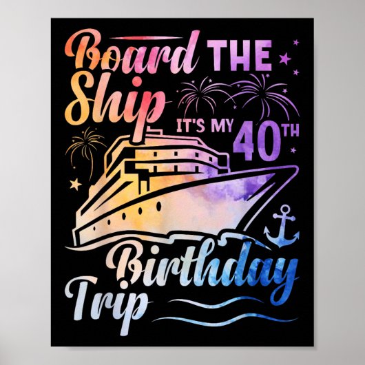 Poster Monter à bord du navire C'est mon voyage d'anniver (Devant)