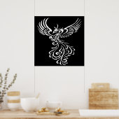 Poster Monter De La Phoenix Phoenix Illustration Blanche (Cuisine)