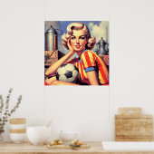 Poster Monter la broche de soccer rétro (Cuisine)