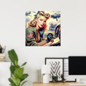 Poster Monter le pilote vintage (Bureau à domicile)