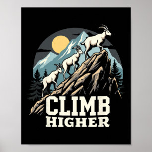 Poster Monter plus haut Chèvre de Montagne Aventure Motiv
