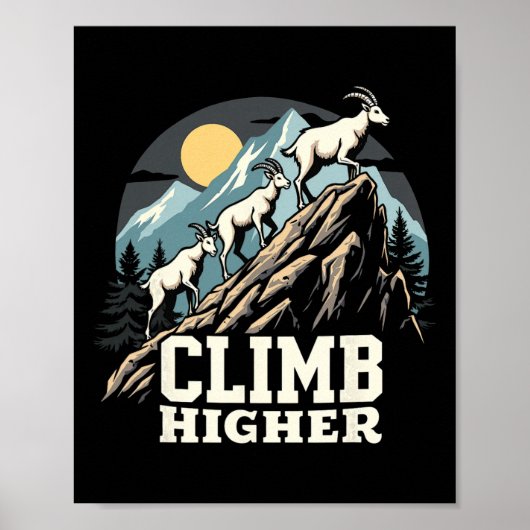 Poster Monter plus haut Chèvre de Montagne Aventure Motiv (Devant)