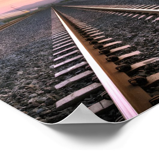 Poster Monter sur les rails : Artwork de train classique (Coin)