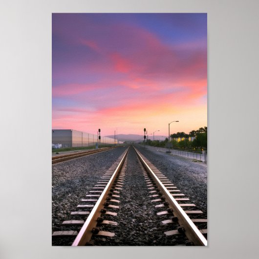 Poster Monter sur les rails : Artwork de train classique (Devant)