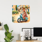 Poster Monter un scooter en Sardaigne Imprimer (Bureau à domicile)