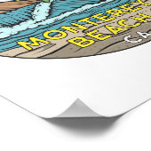 Poster Monterey Beach Californie Vintage (Coin)