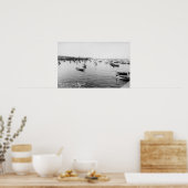 Poster Monterey, CA - Baie avec des centaines de bateaux  (Cuisine)