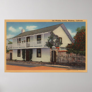 Poster Monterey, Californie Vue de la vieille station bal