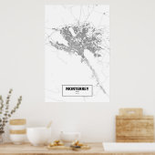 Poster Monterrey, Mexique (noir sur blanc) (Cuisine)