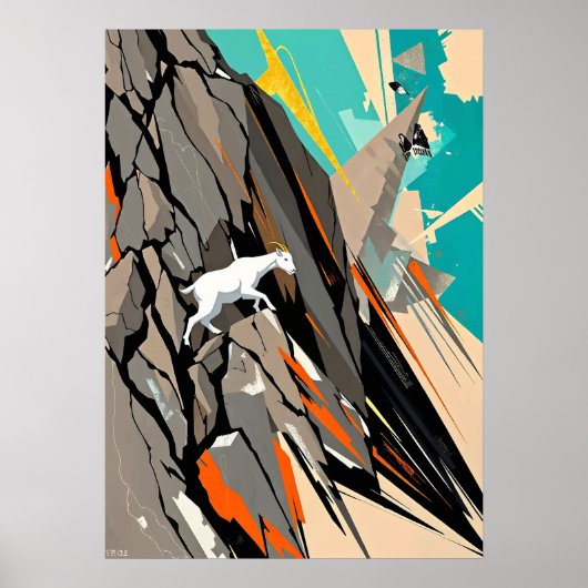 Poster Monteur Abstrait de chèvre (Devant)