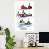 Poster Monteur de fret des Grands Lacs Calcite II (Bureau à domicile)