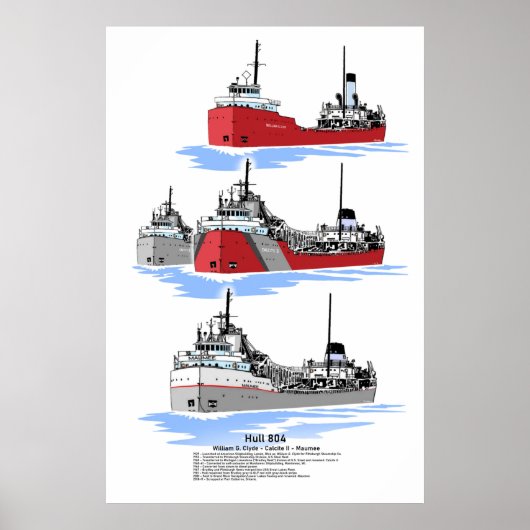 Poster Monteur de fret des Grands Lacs Calcite II (Devant)