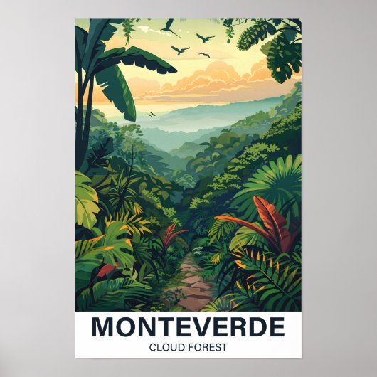 Poster Monteverde Forêt nuageuse Costa Rica Voyage (Devant)