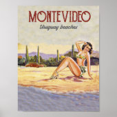 Poster Montevideo, Uruguay Beach (Devant)