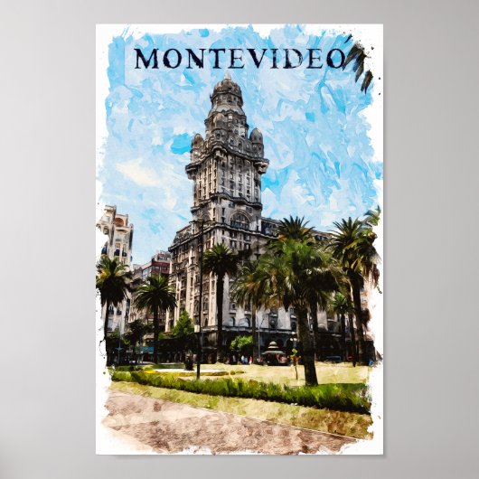 Poster Montevideo Uruguay City View (Devant)