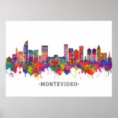 Poster Montevideo Uruguay Skyline (Devant)