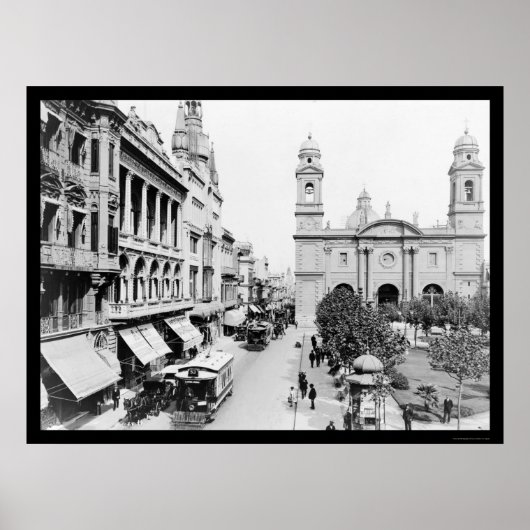 Poster Montevideo, Uruguay Street Scene 1906 (Devant)