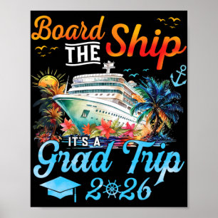 Poster Montez à bord du navire pour son voyage de fin d'é