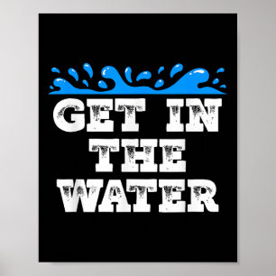 Poster Montez Dans L'Équipe De Bain D'Eau Entraîneur Swim