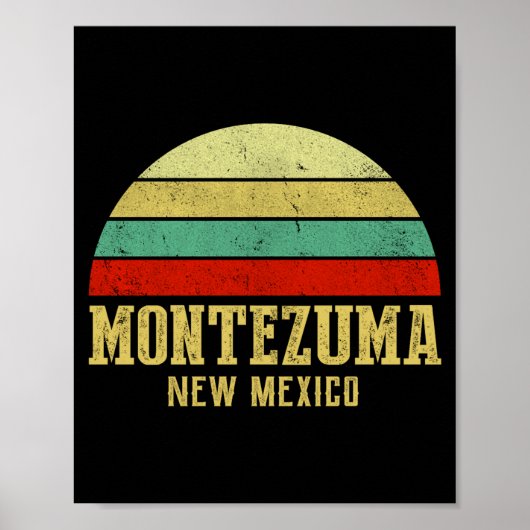 Poster Montezuma New Mexico Vintage Retro Sunset  (Devant)