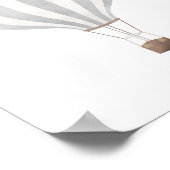 Poster Montgolfière Gris Aquarelle Vintage (Coin)