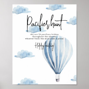 Poster Montgolfière - Jeu de chasse à la tétine pour baby