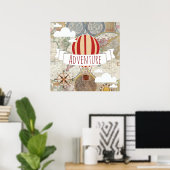 Poster Montgolfières Aventure Vintage dans le Monde (Bureau à domicile)
