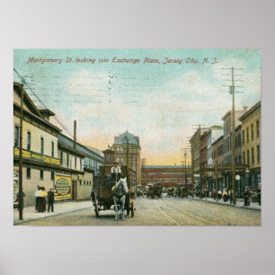 Poster Montgomery St., Jersey City NJ 1908 Vintage