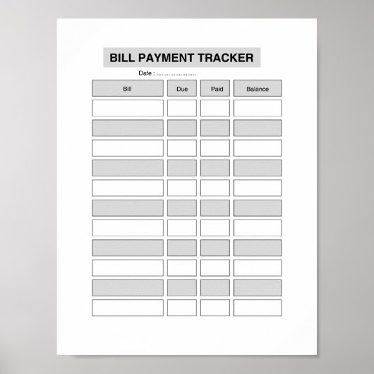 Poster Monthly Bill Payment Tracker  (Devant)