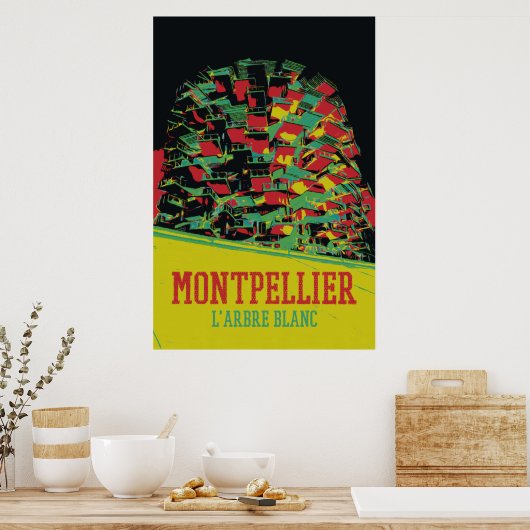 Poster Montpellier Architecture illustration France (Cuisine)