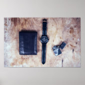 Poster montre-bracelet avec porte-monnaie et briquet (Devant)