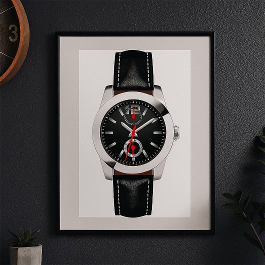 Poster Montre Chronographe Noire de luxe Timepiece élégan