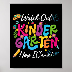 Poster Montre de rentrée scolaire Attention maternelle j'