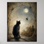 Poster Montre Familiale - Chat noir & Mur magique Impress (Devant)
