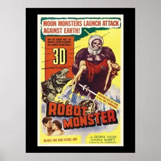 Poster Montre robot Retro Sci fi 3d (Devant)