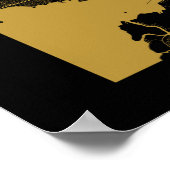 Poster Montréal - Canada Carte de la ville en or sombre (Coin)