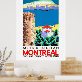 Poster Montréal, Canada, voyage rétro (Cuisine)
